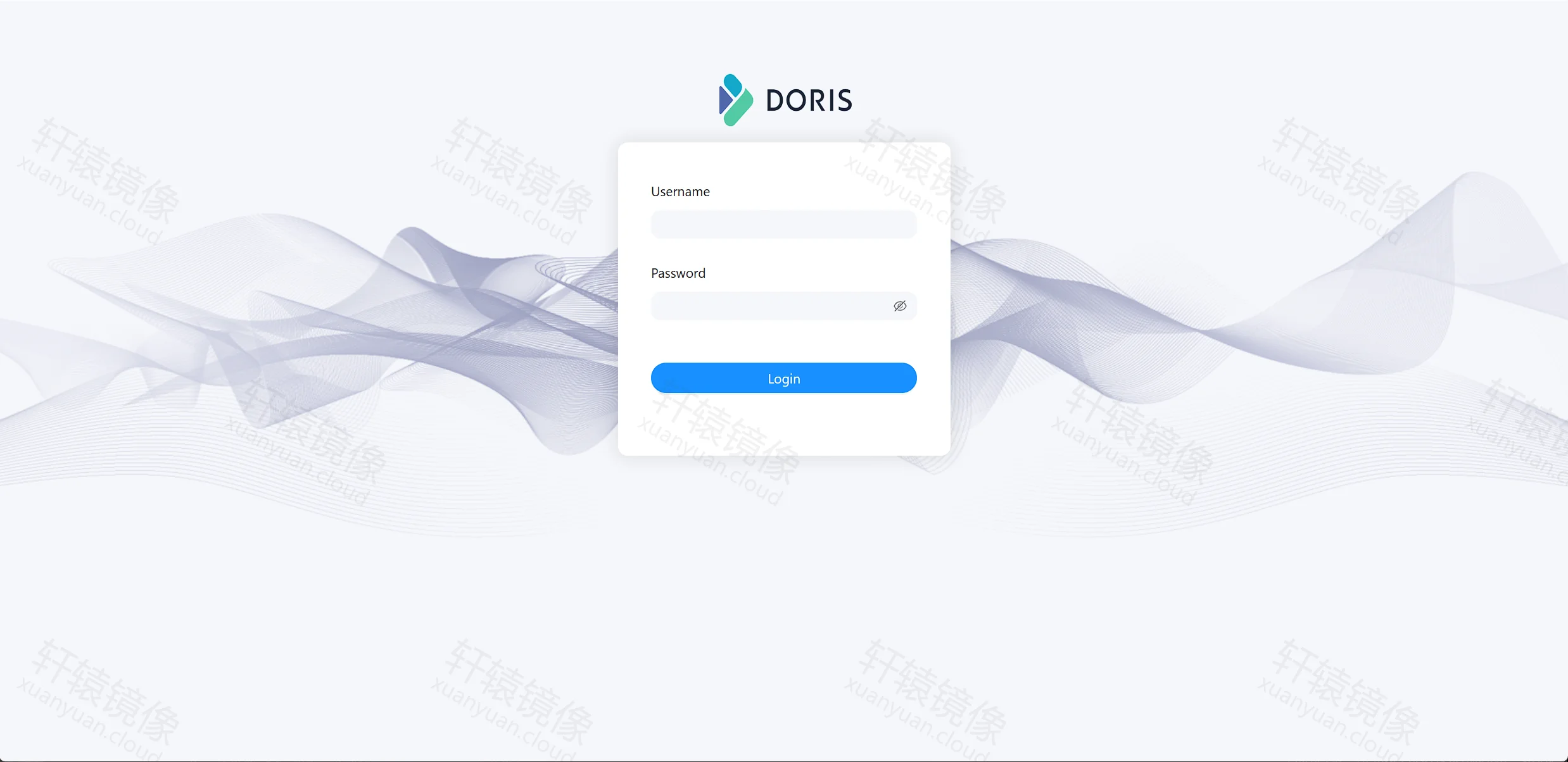 Doris Web 登录页 Username Password Login