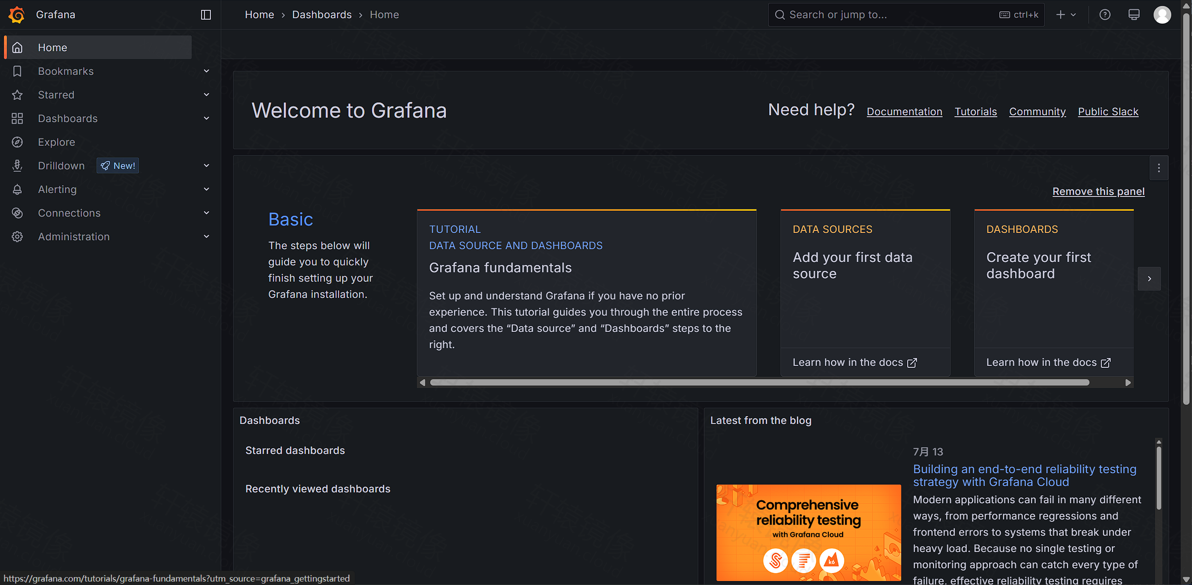 Grafana 英文首页