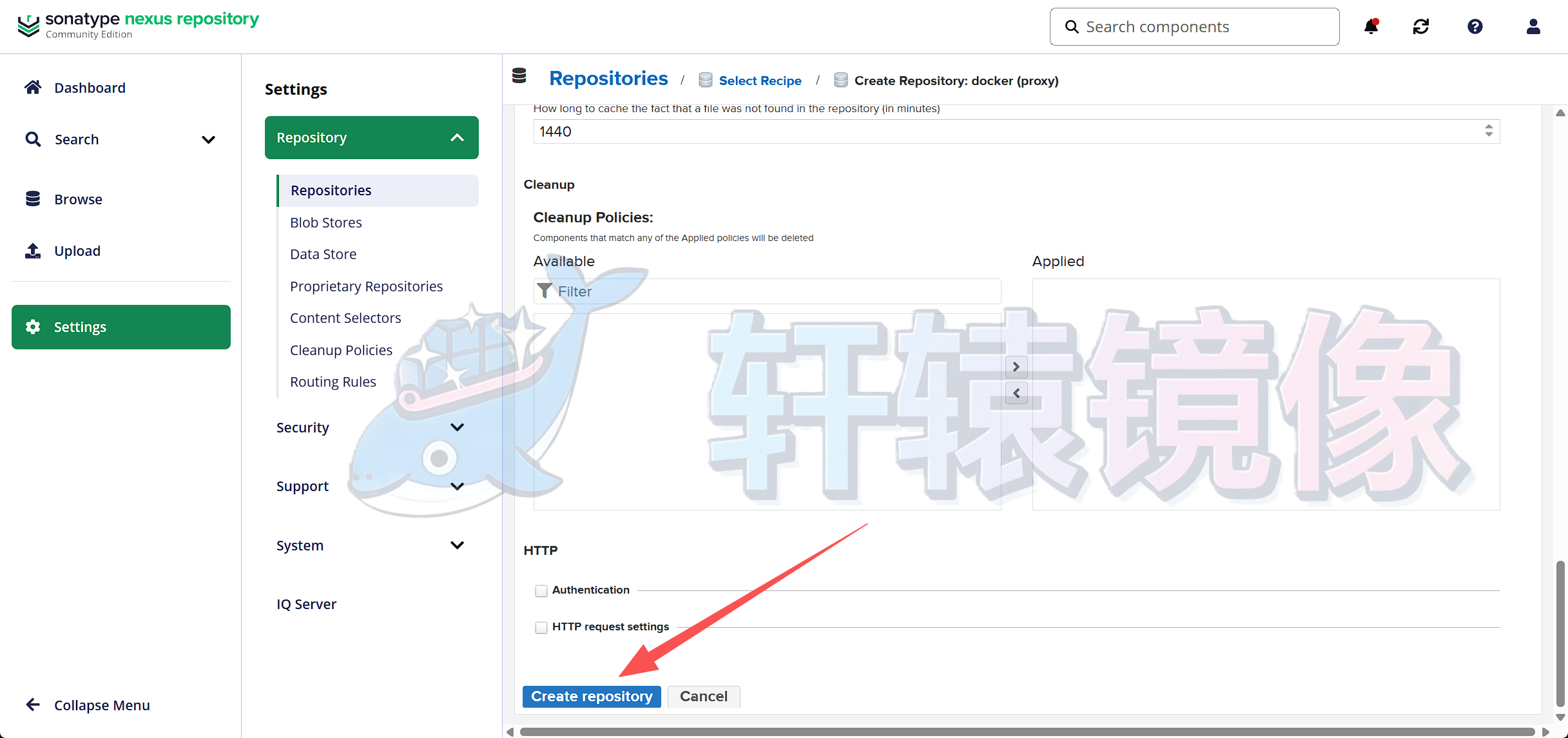 Nexus Docker Proxy 代理模式应选择 Use proxy registry